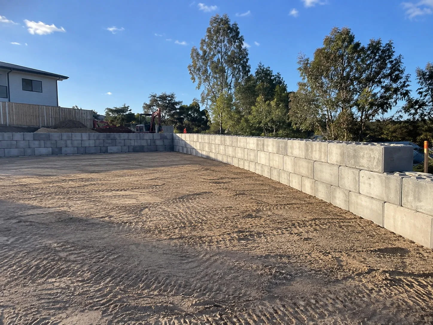Besser block retaining wall on a Addington property in Christchurch