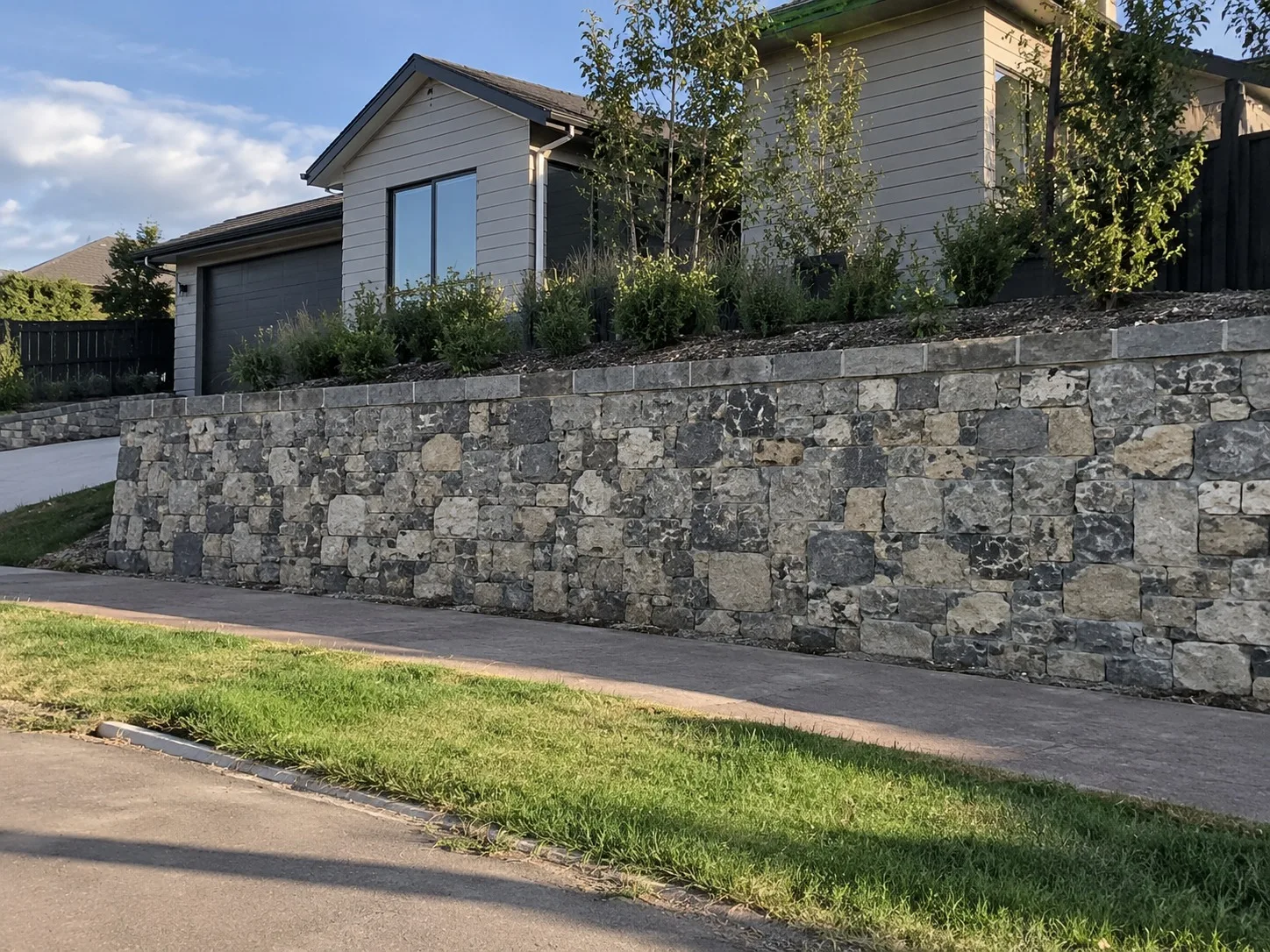 Retaining wall built by our Christchurch team on a residential property