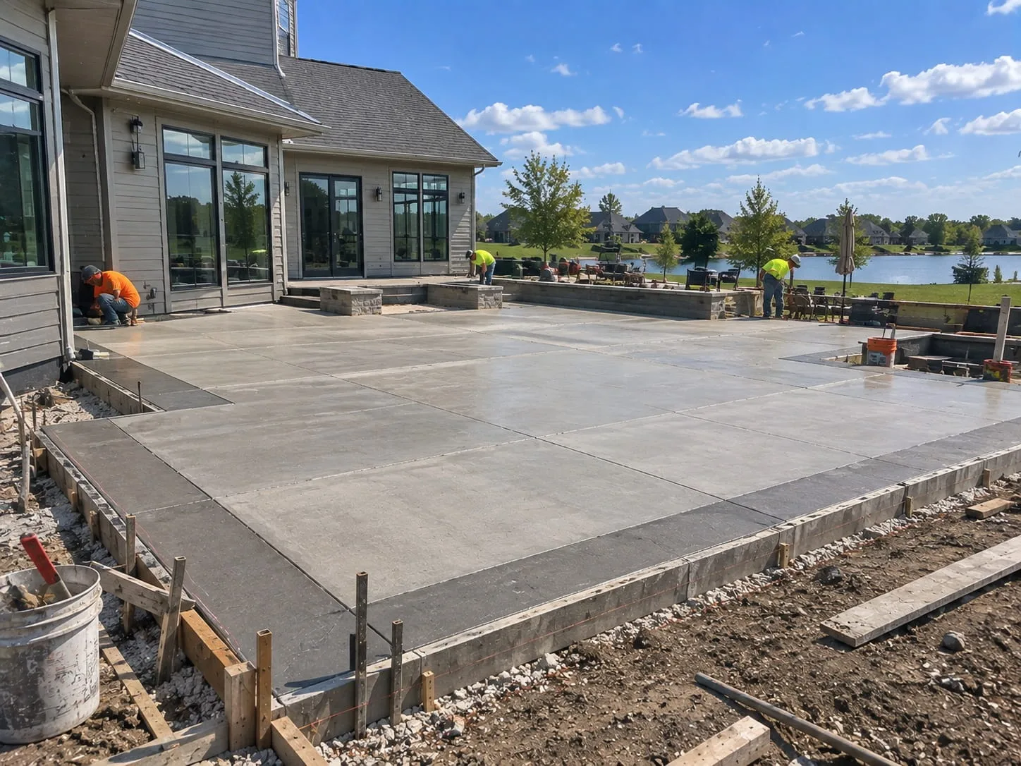 Concrete patio and outdoor living area in Christchurch
