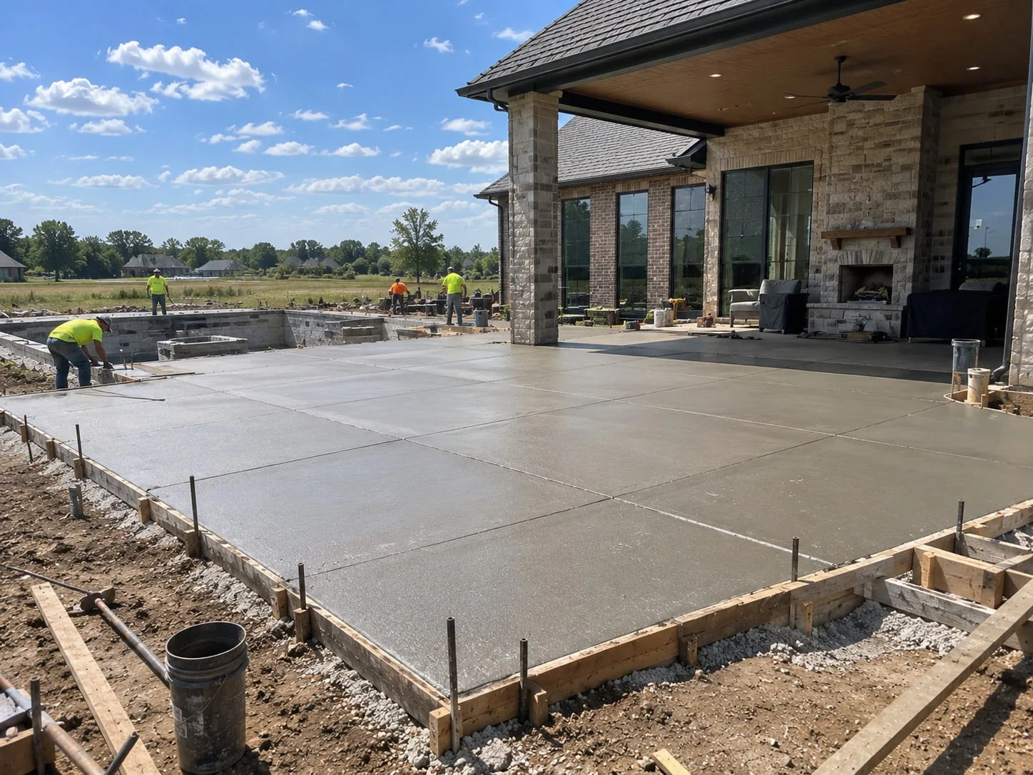 Concrete patio on a Avonhead property in Christchurch