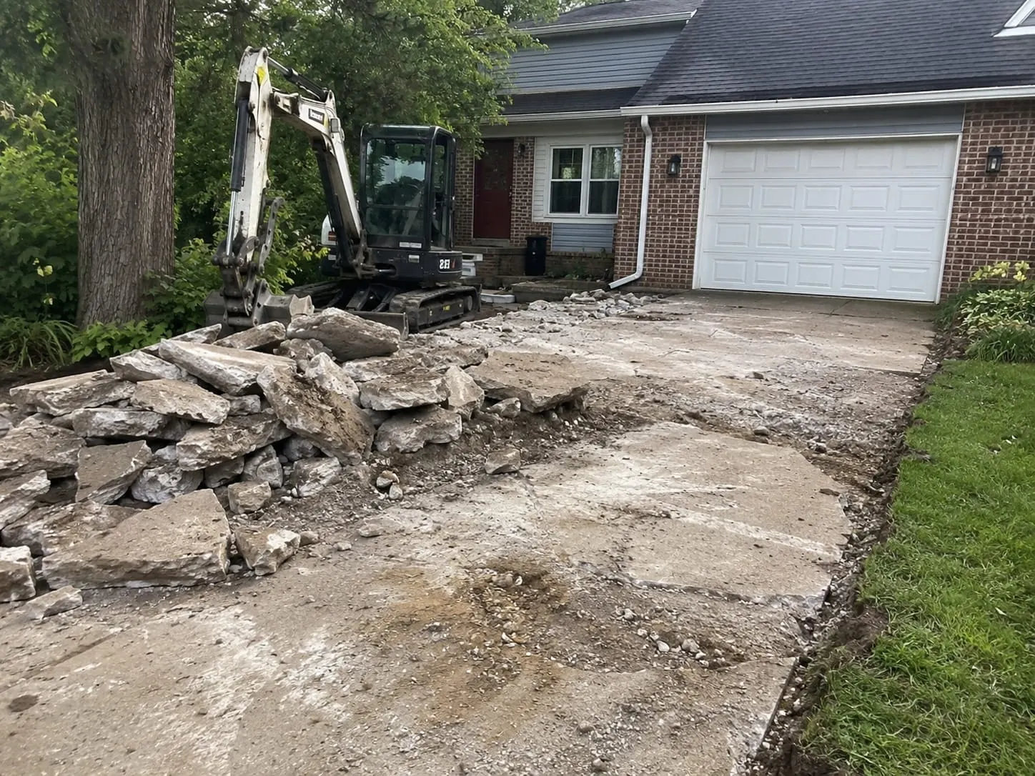 Old concrete being broken out and removed in Christchurch
