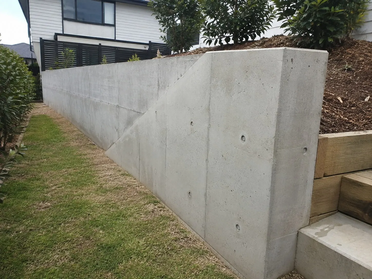 Poured concrete retaining wall built near Christchurch