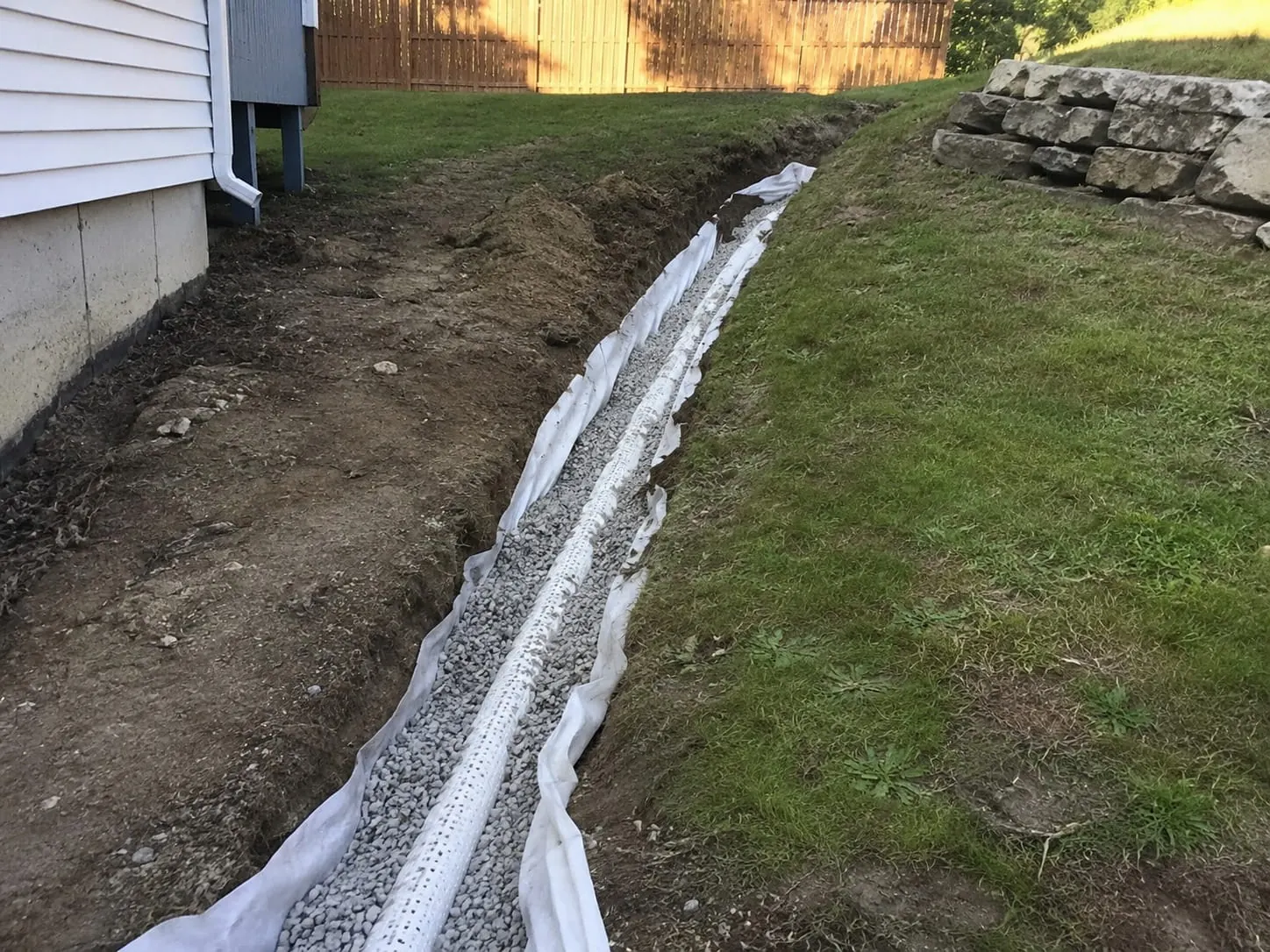 Subsoil drainage being installed below ground in Christchurch