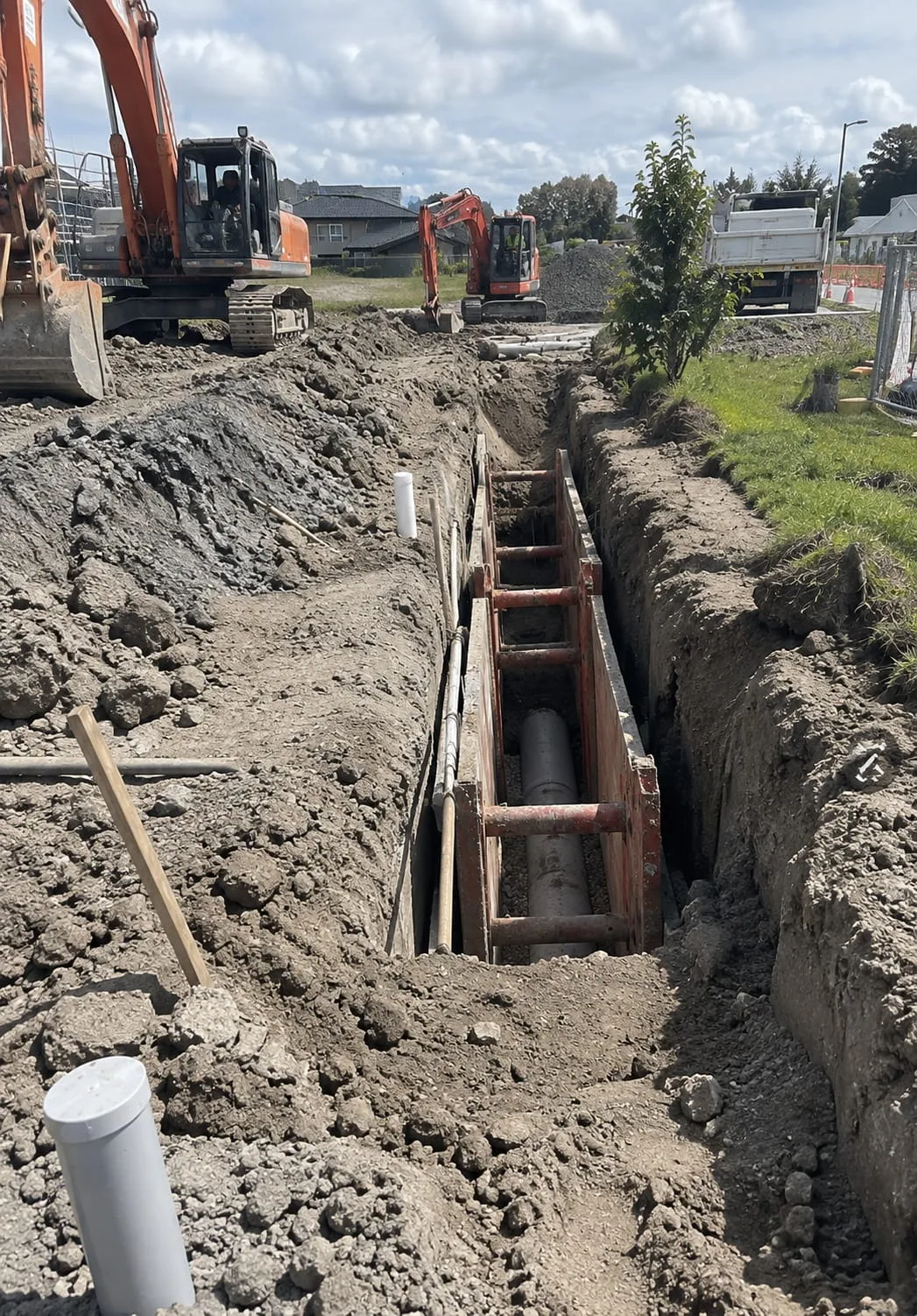 Subsoil drainage excavation on a Christchurch section